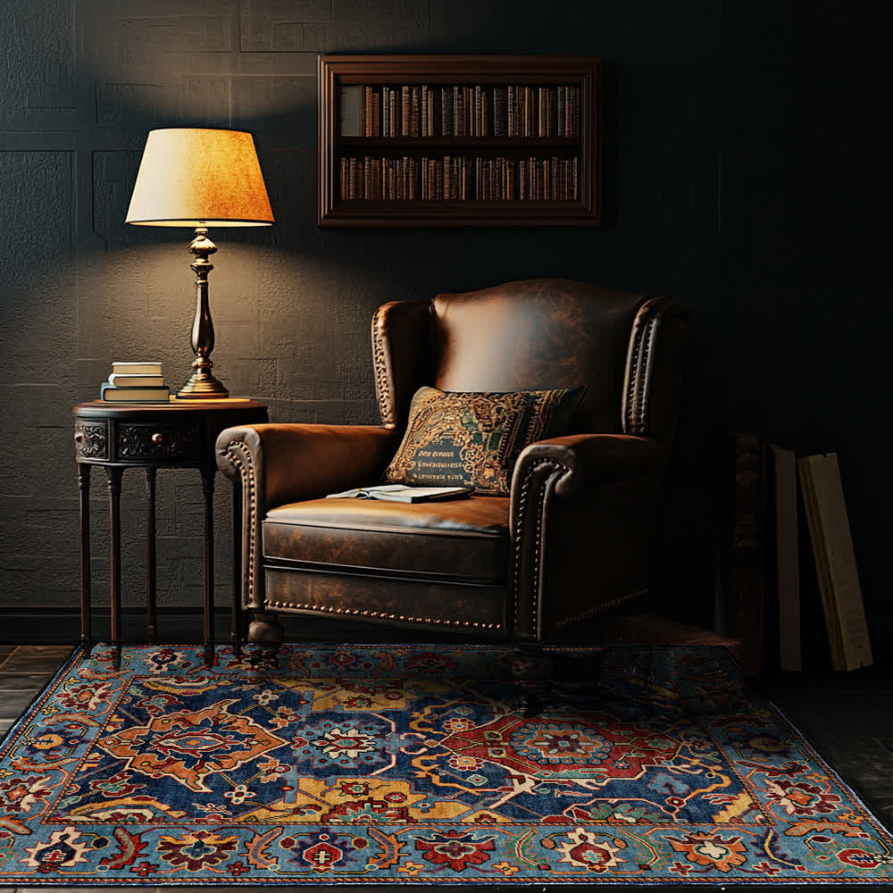 Tapis antidérapant exotique et durable de style vintage