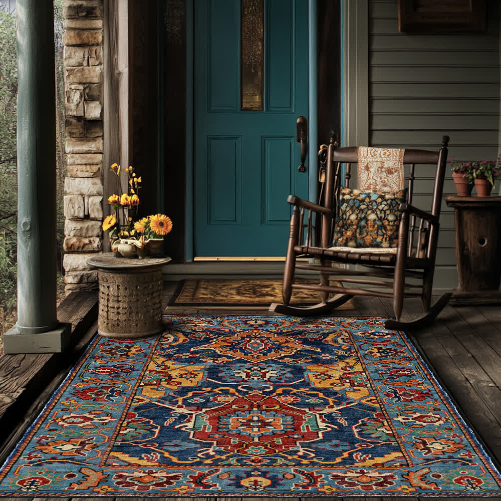 Tapis antidérapant exotique et durable de style vintage