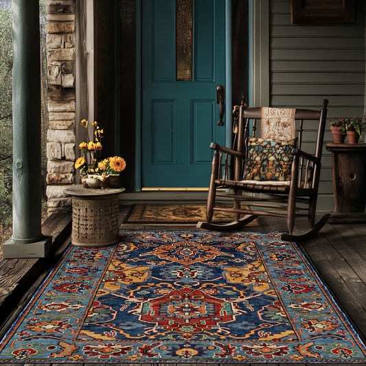 Tapis antidérapant exotique et durable de style vintage