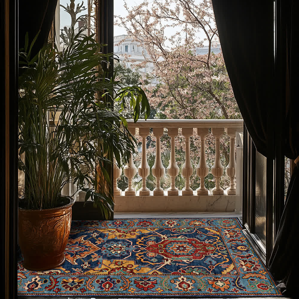 Tapis antidérapant exotique et durable de style vintage