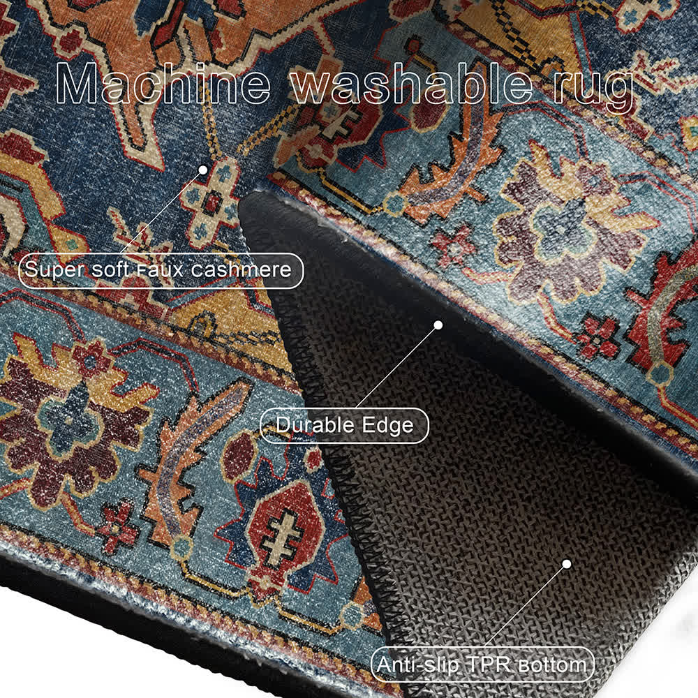 Tapis antidérapant exotique et durable de style vintage