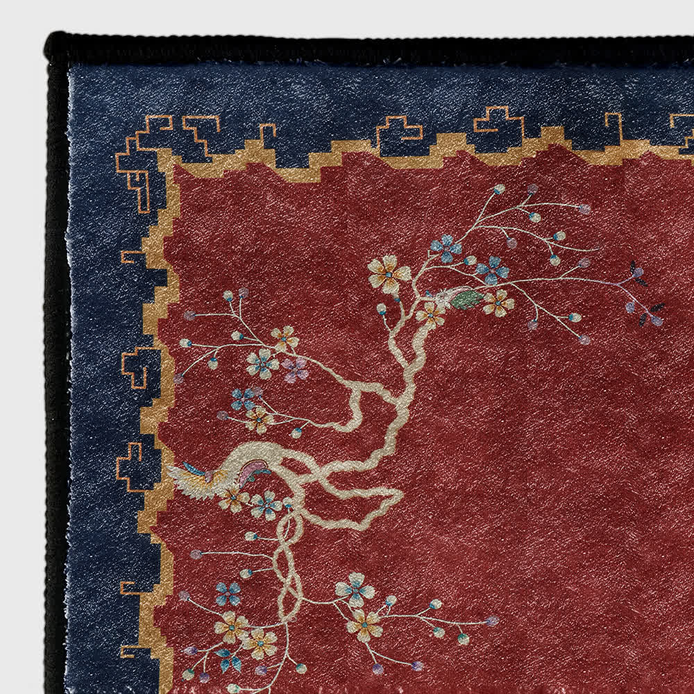 Tapis antidérapant lavable et durable de style lotus vintage