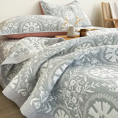 Couvre-lit jacquard à motif géométrique