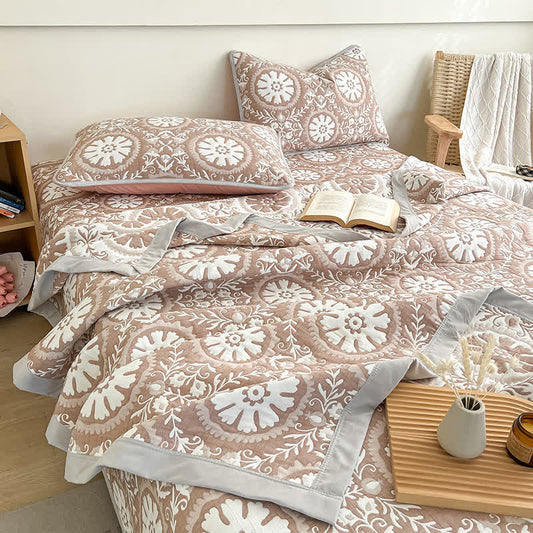 Couvre-lit jacquard à motif géométrique