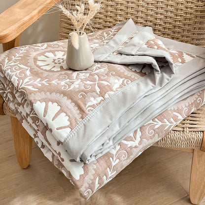 Couvre-lit jacquard à motif géométrique