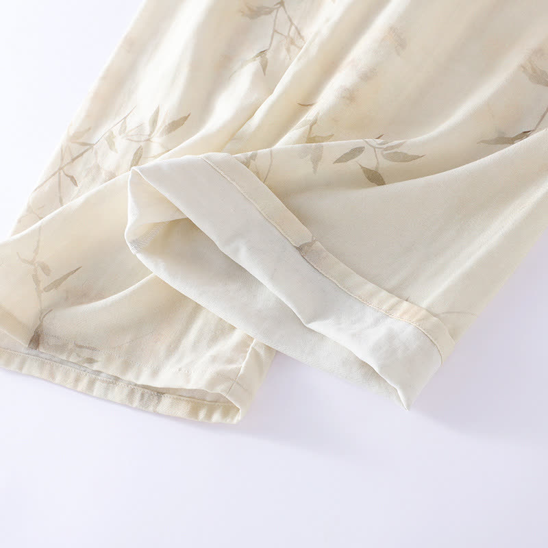 Ensemble pyjama en fibre de bambou avec imprimé bambou vintage