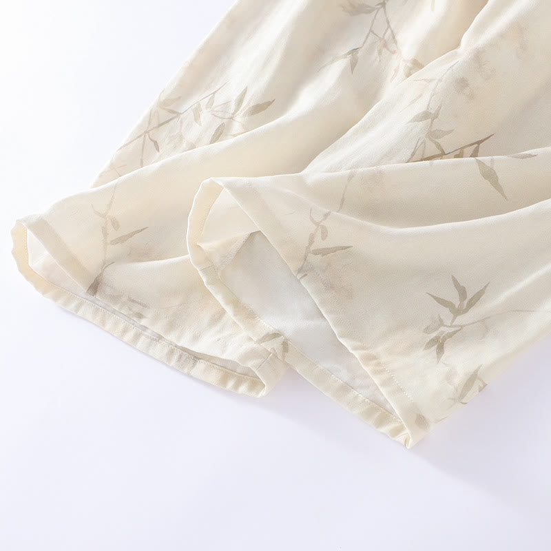 Ensemble pyjama en fibre de bambou avec imprimé bambou vintage