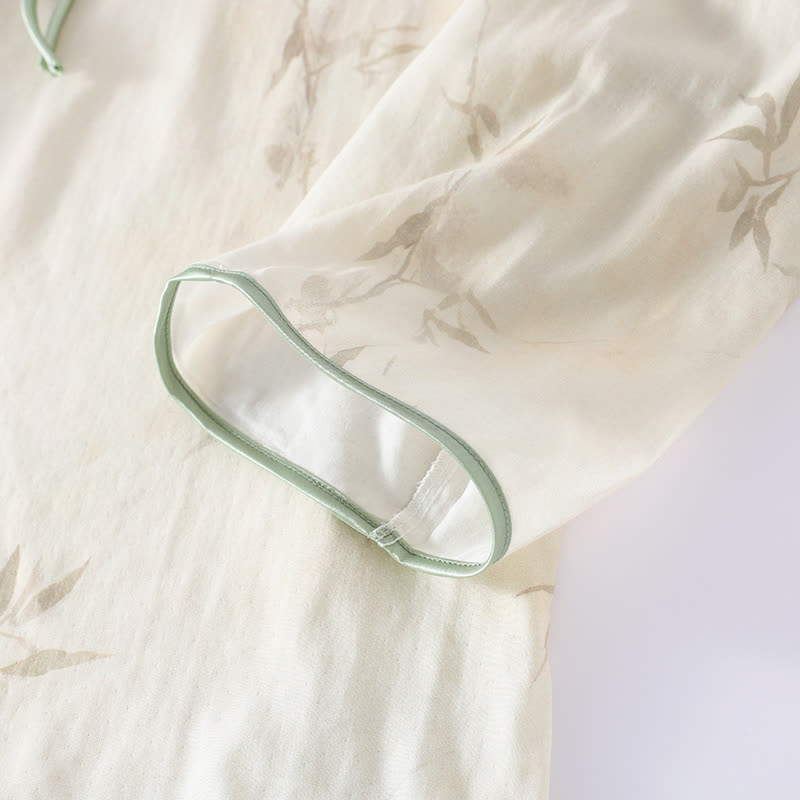 Ensemble pyjama en fibre de bambou avec imprimé bambou vintage
