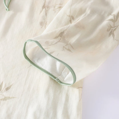 Ensemble pyjama en fibre de bambou avec imprimé bambou vintage