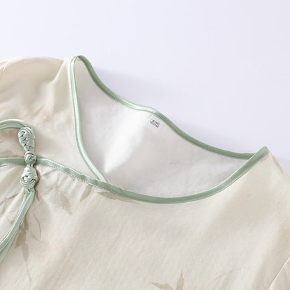 Ensemble pyjama en fibre de bambou avec imprimé bambou vintage