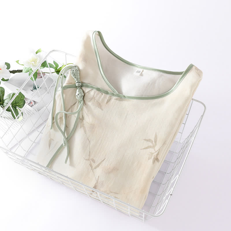 Chemise de nuit en fibre de bambou à imprimé bambou vintage