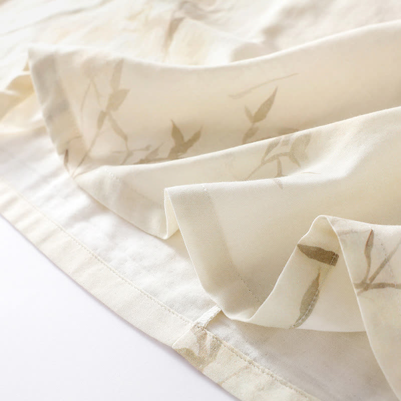Chemise de nuit en fibre de bambou à imprimé bambou vintage