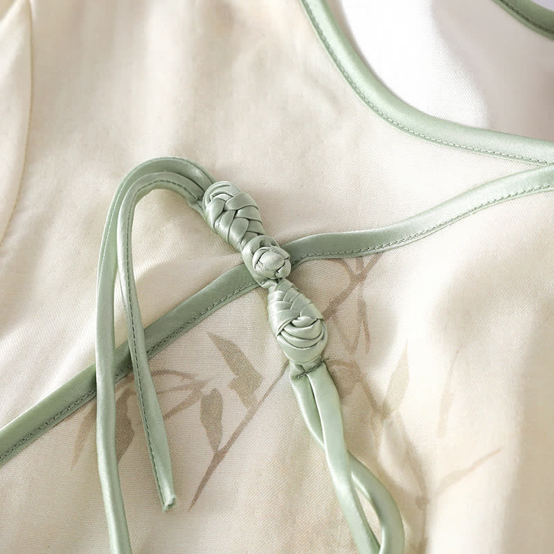 Chemise de nuit en fibre de bambou à imprimé bambou vintage