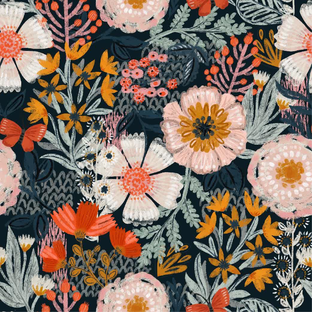 Papier peint autocollant floral élégant à faire soi-même