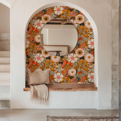 Papier peint autocollant floral élégant à faire soi-même