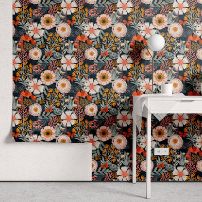 Papier peint autocollant floral élégant à faire soi-même