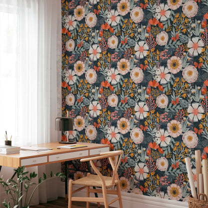 Papier peint autocollant floral élégant à faire soi-même