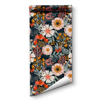 Papier peint autocollant floral élégant à faire soi-même
