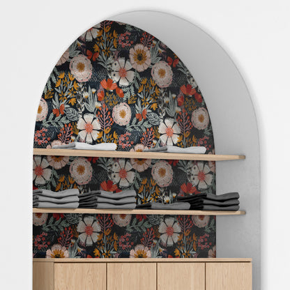 Papier peint autocollant floral élégant à faire soi-même