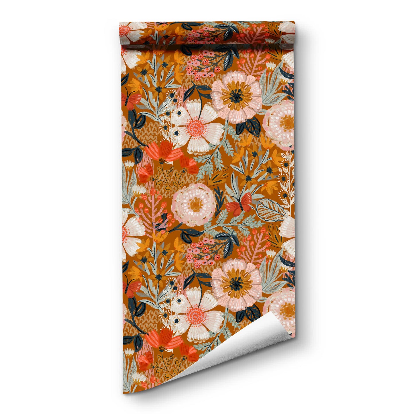 Papier peint autocollant floral élégant à faire soi-même