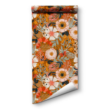 Papier peint autocollant floral élégant à faire soi-même