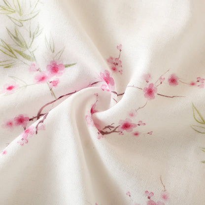Ensemble pyjama en coton et bambou avec imprimé fleur de prunier vintage