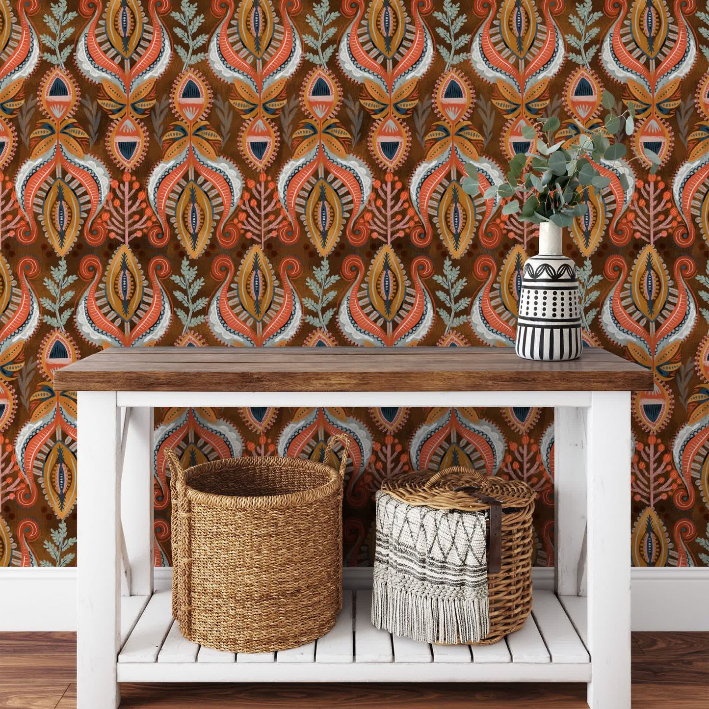 Papier peint décoratif exotique amovible à décoller et à coller