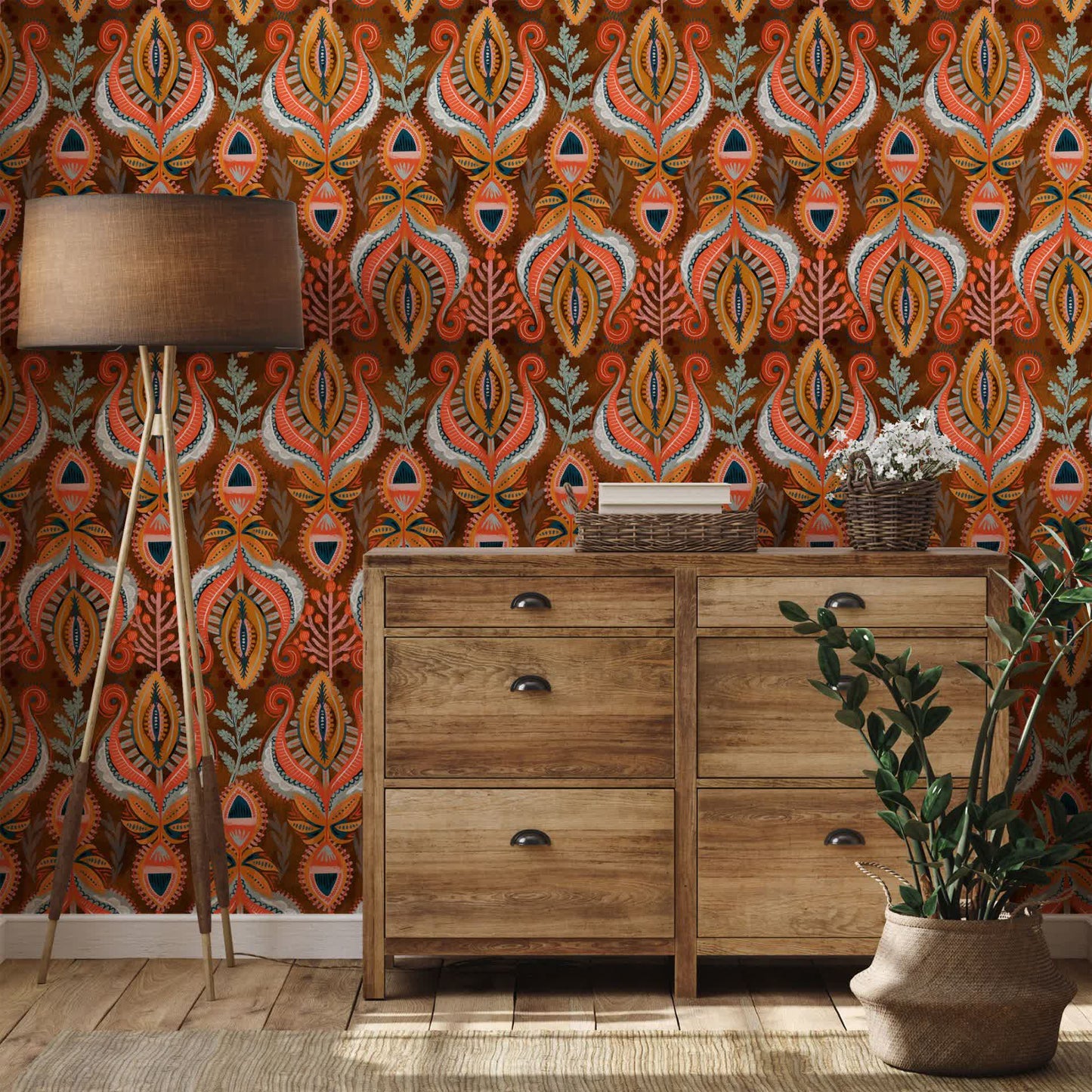 Papier peint décoratif exotique amovible à décoller et à coller