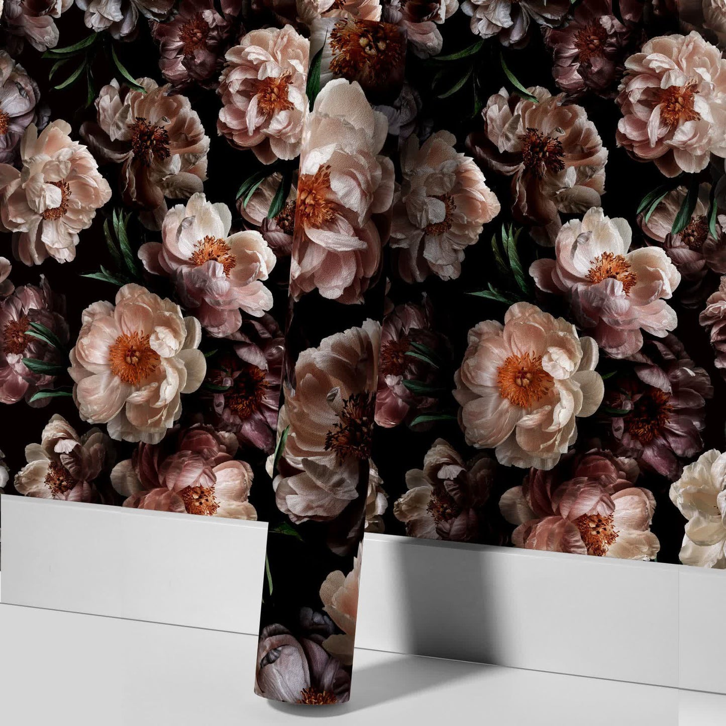 Papier peint décoratif amovible à faire soi-même avec des fleurs en fleurs