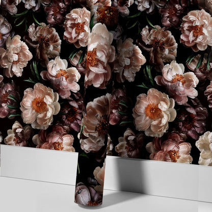 Papier peint décoratif amovible à faire soi-même avec des fleurs en fleurs
