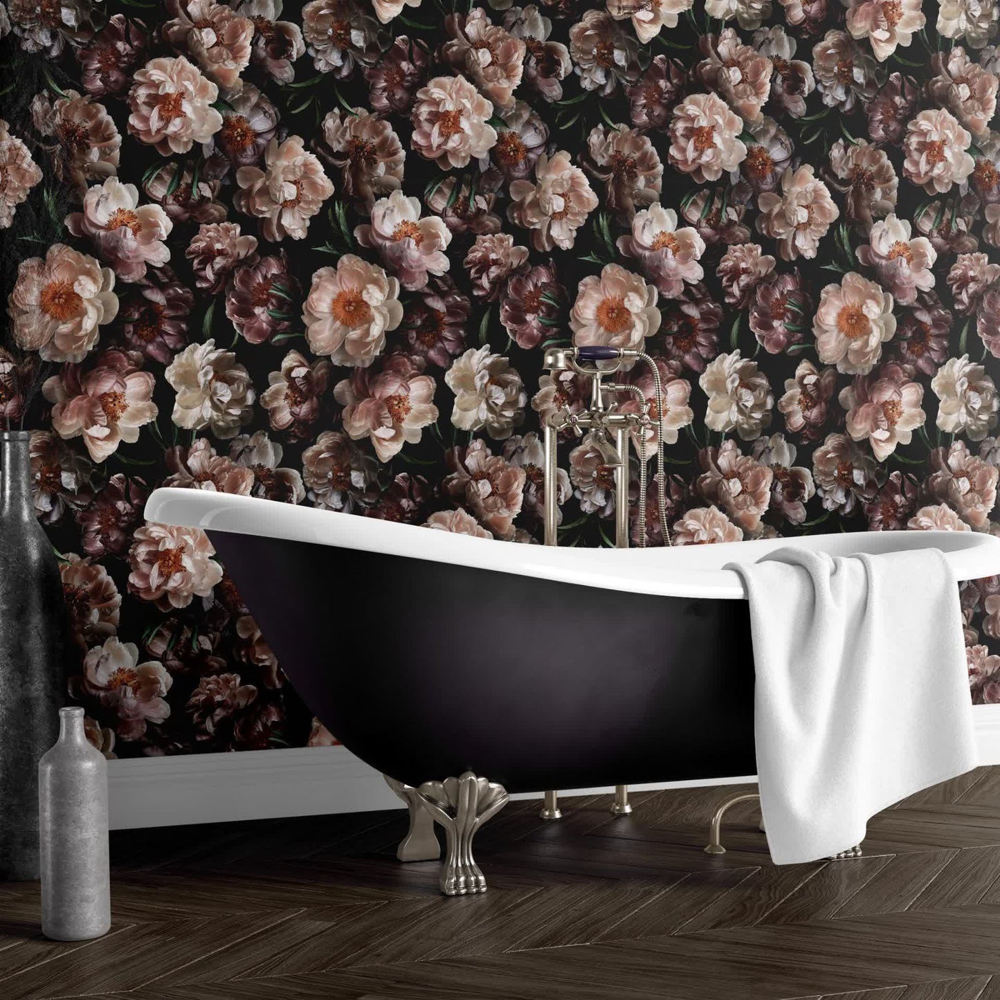 Papier peint décoratif amovible à faire soi-même avec des fleurs en fleurs