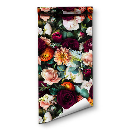 Papier peint décoratif amovible à faire soi-même avec des fleurs en fleurs