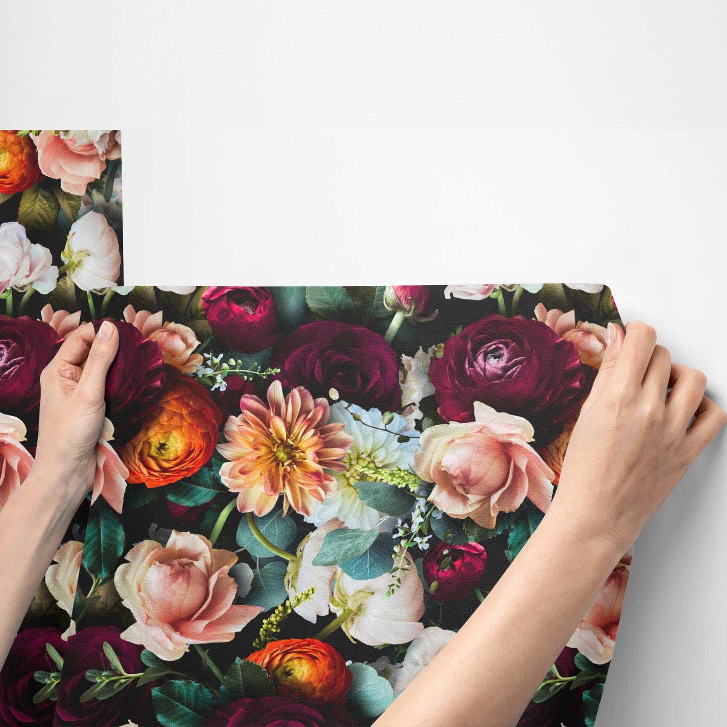 Papier peint décoratif amovible à faire soi-même avec des fleurs en fleurs