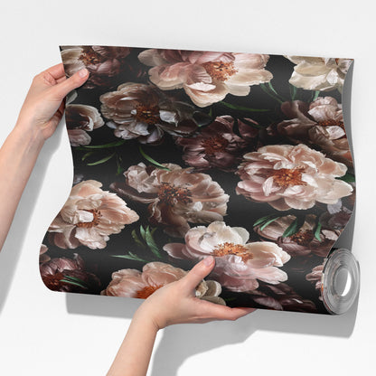 Papier peint décoratif amovible à faire soi-même avec des fleurs en fleurs