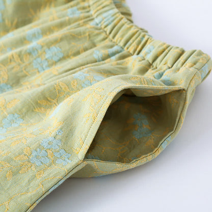 Ensemble de vêtements d'intérieur vintage en gaze de coton avec cravate ample