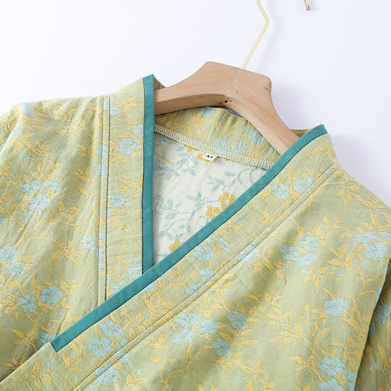 Ensemble de vêtements d'intérieur vintage en gaze de coton avec cravate ample