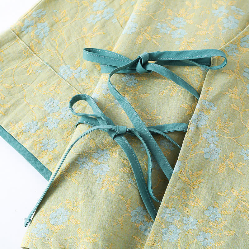 Ensemble de vêtements d'intérieur vintage en gaze de coton avec cravate ample