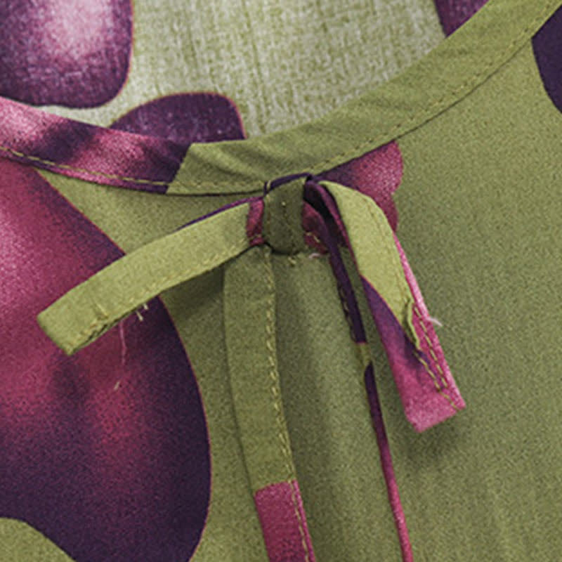 Chemise de nuit grande taille à col rond et motif papillon
