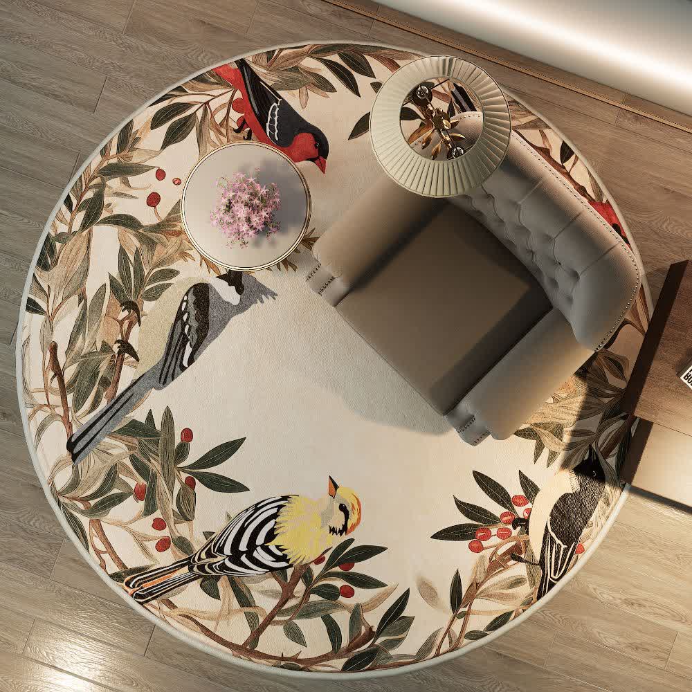 Tapis rond antidérapant pour l'intérieur et l'extérieur