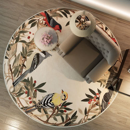 Tapis rond antidérapant pour l'intérieur et l'extérieur