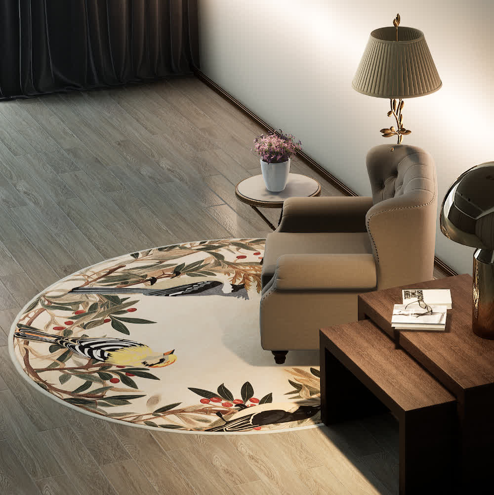 Tapis rond antidérapant pour l'intérieur et l'extérieur