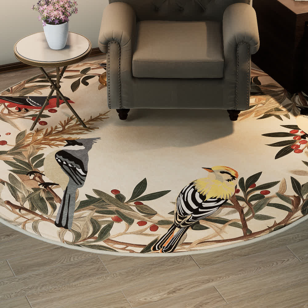 Tapis rond antidérapant pour l'intérieur et l'extérieur