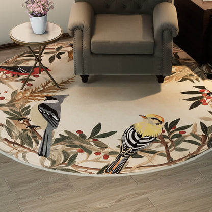 Tapis rond antidérapant pour l'intérieur et l'extérieur