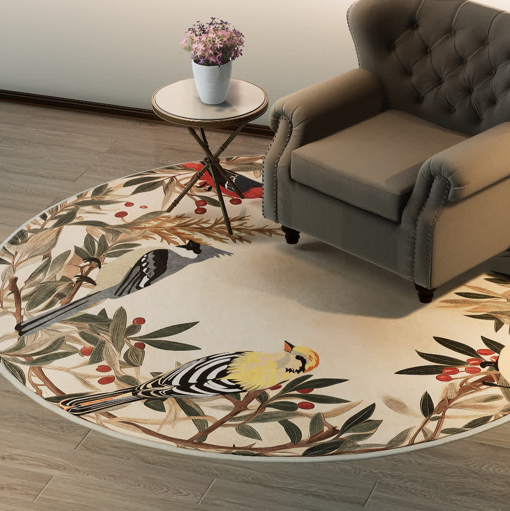 Tapis rond antidérapant pour l'intérieur et l'extérieur