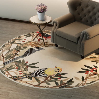 Tapis rond antidérapant pour l'intérieur et l'extérieur