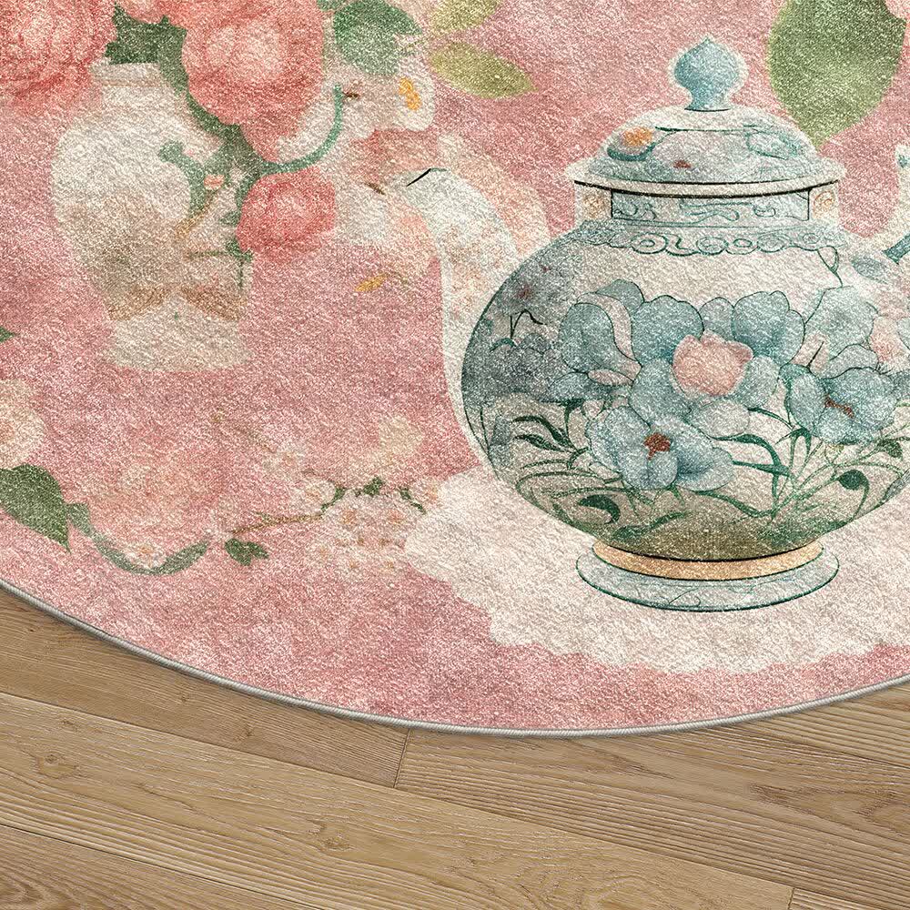 Tapis antidérapant et lavable pour l'intérieur et l'extérieur avec motif de fleurs et de papillons