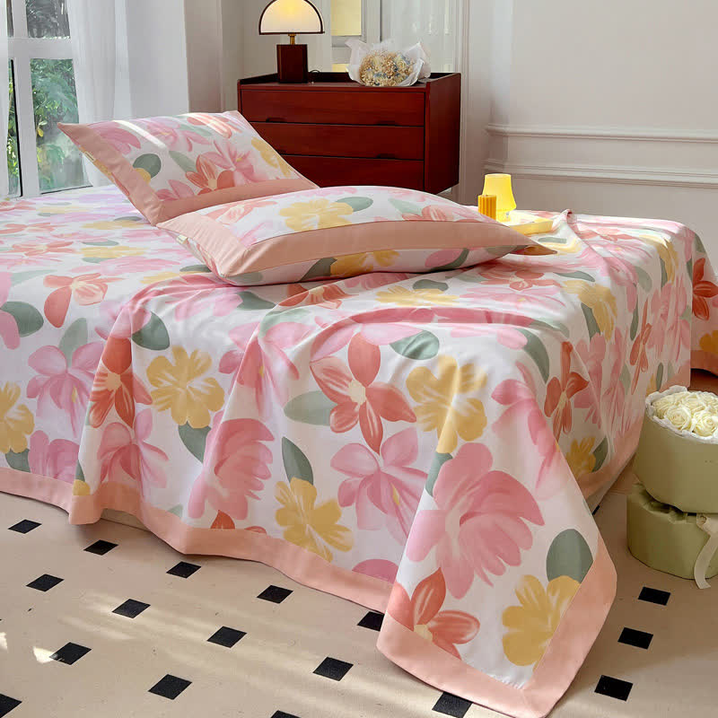 Couvre-lit en coton de style floral rustique