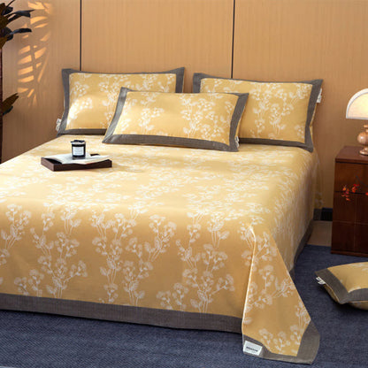 Couverture en coton avec un motif botanique lumineux