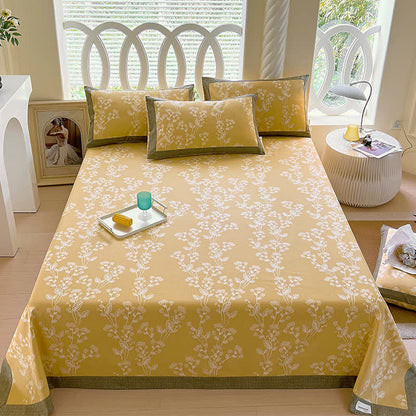 Couverture en coton avec un motif botanique lumineux