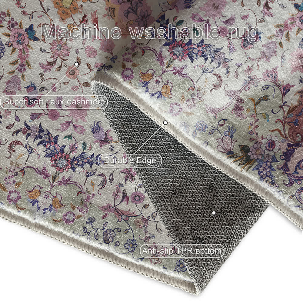 Tapis décoratif antidérapant de style ethnique persan